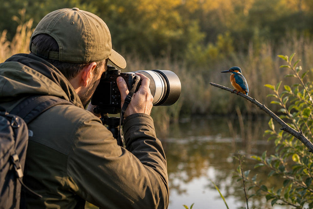 Cámara réflex para fotografiar aves
