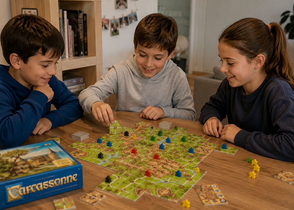 Jugando al Carcassonne juego de mesa