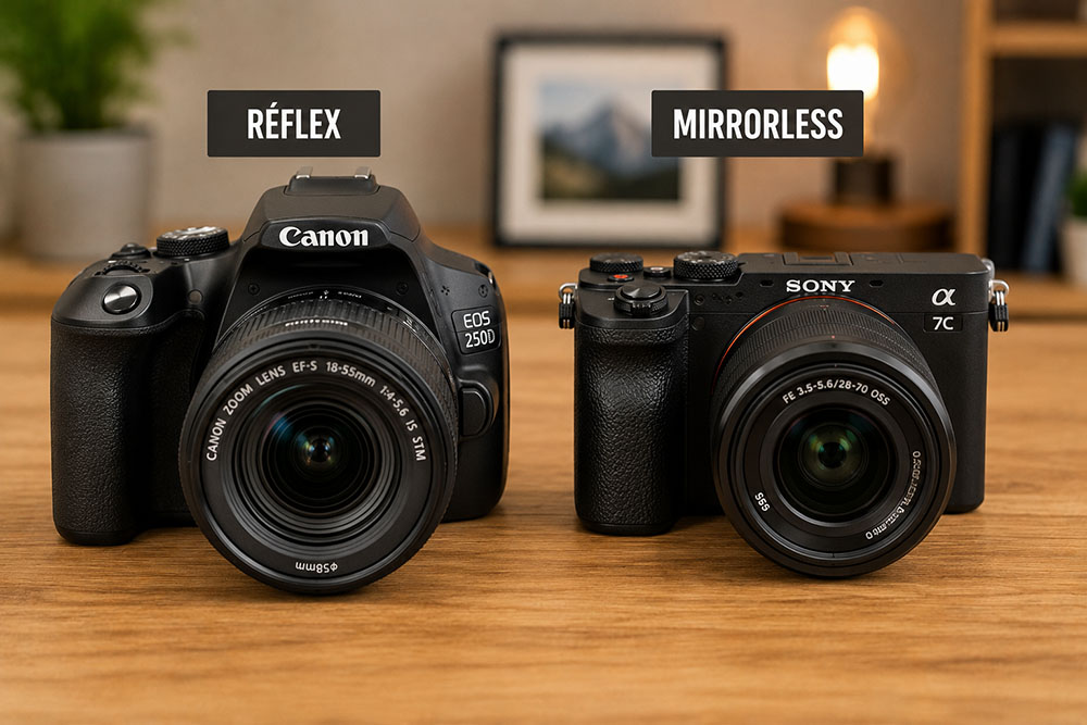cámara réflex vs mirrorless