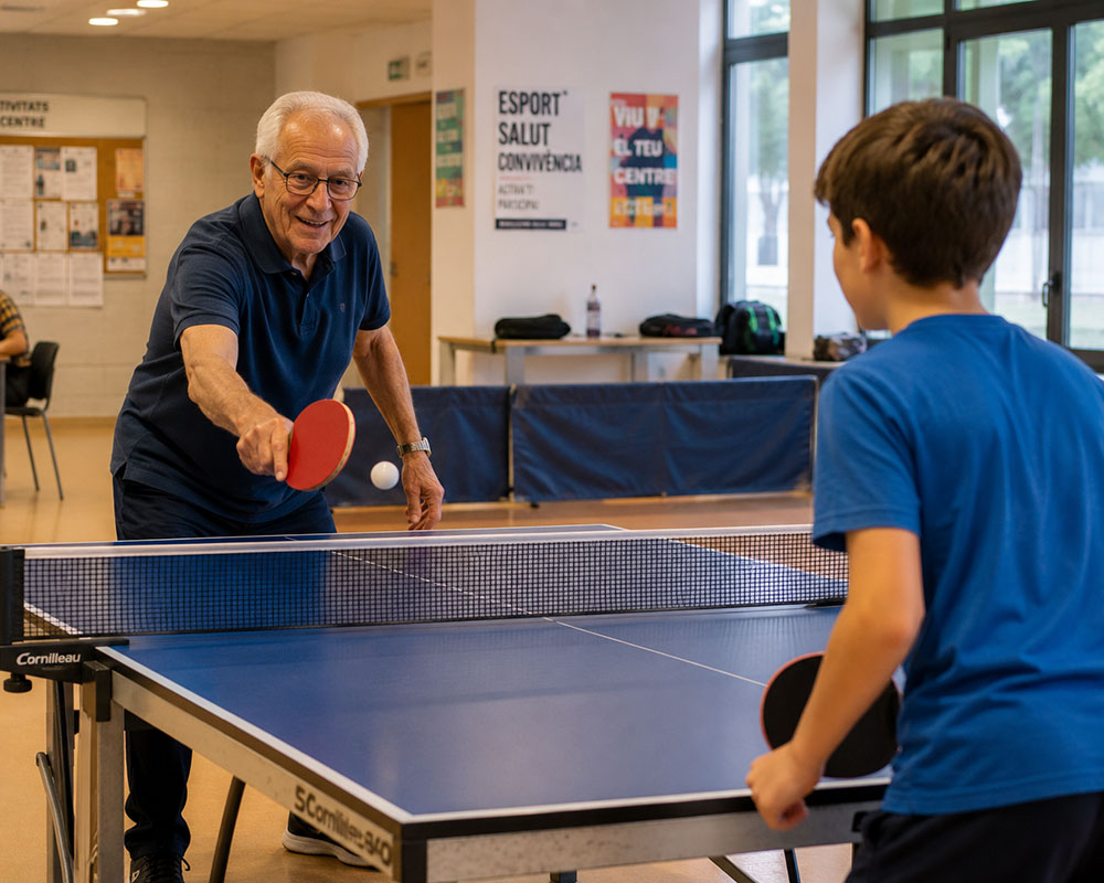 Tenis de mesa en familia