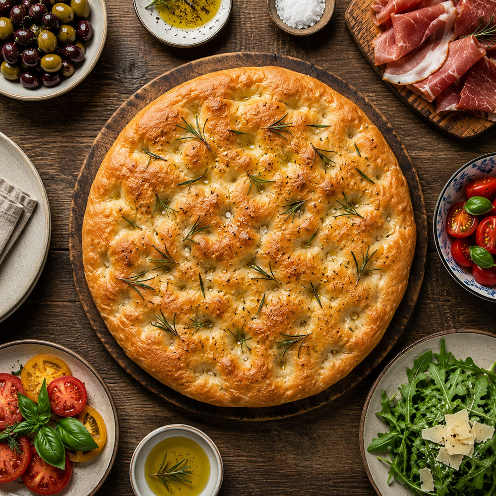 Focaccia italiana tradicional