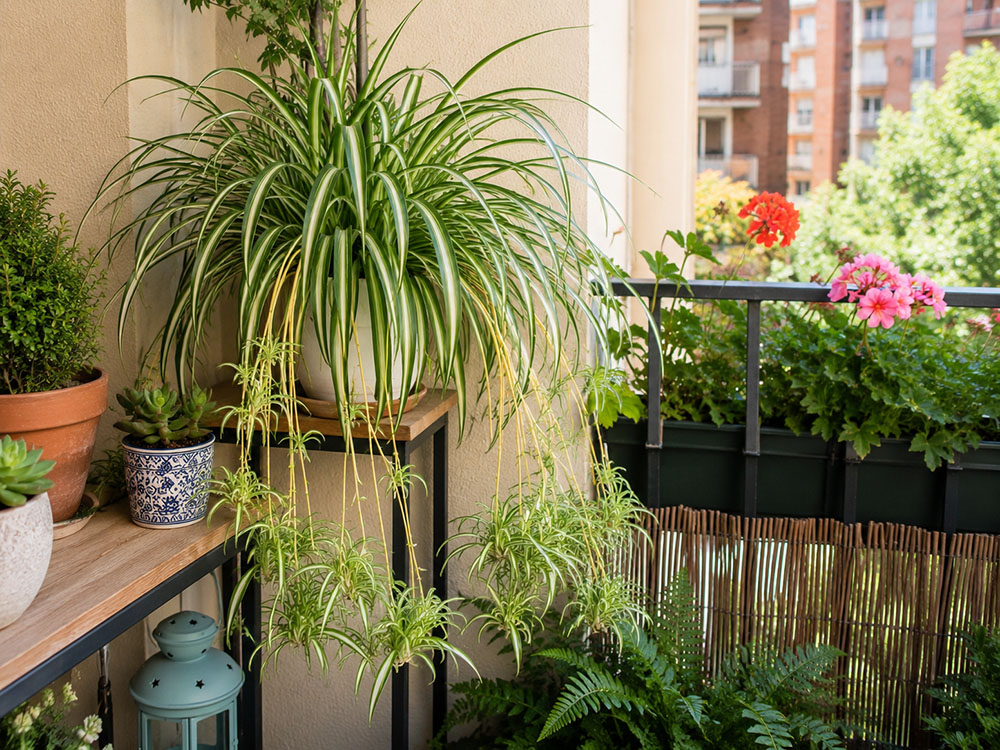 Planta mala madre (Chlorophytum comosum)