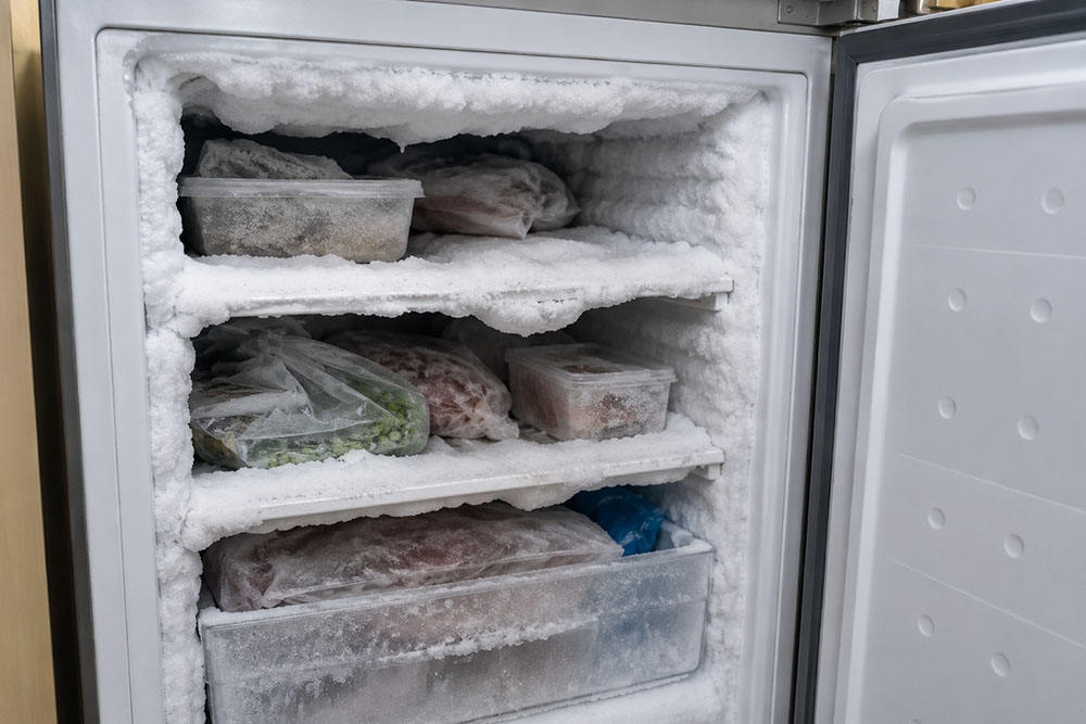 congelador con hielo