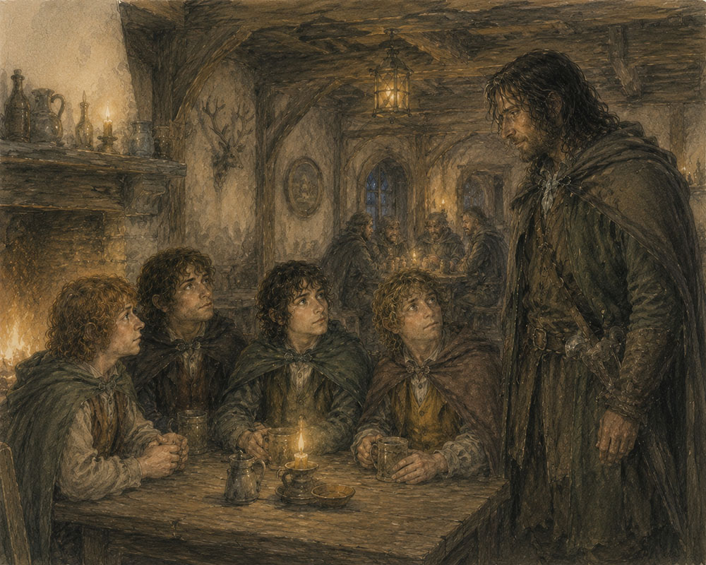 encuentro de los hobbits con trancos