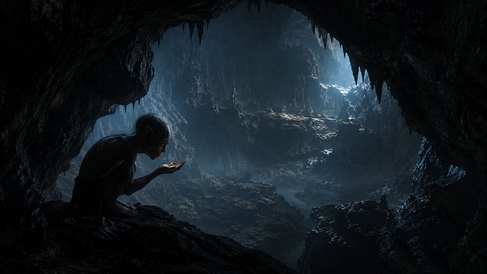 gollum en su cueva