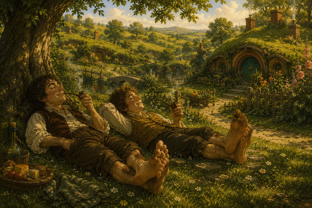 hobbits descansando