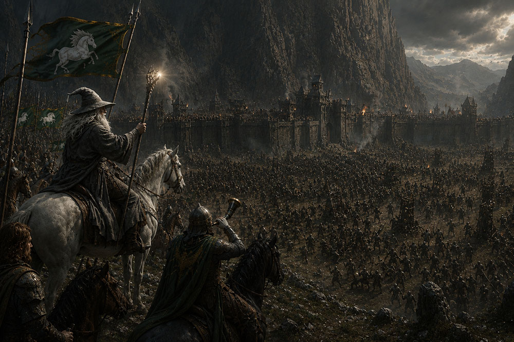 llegada de gandalf al abismo de helm