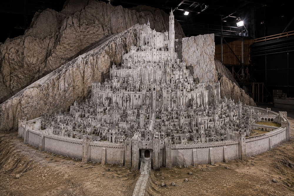 figuración de la maqueta de minas tirith para el señor de los anillos