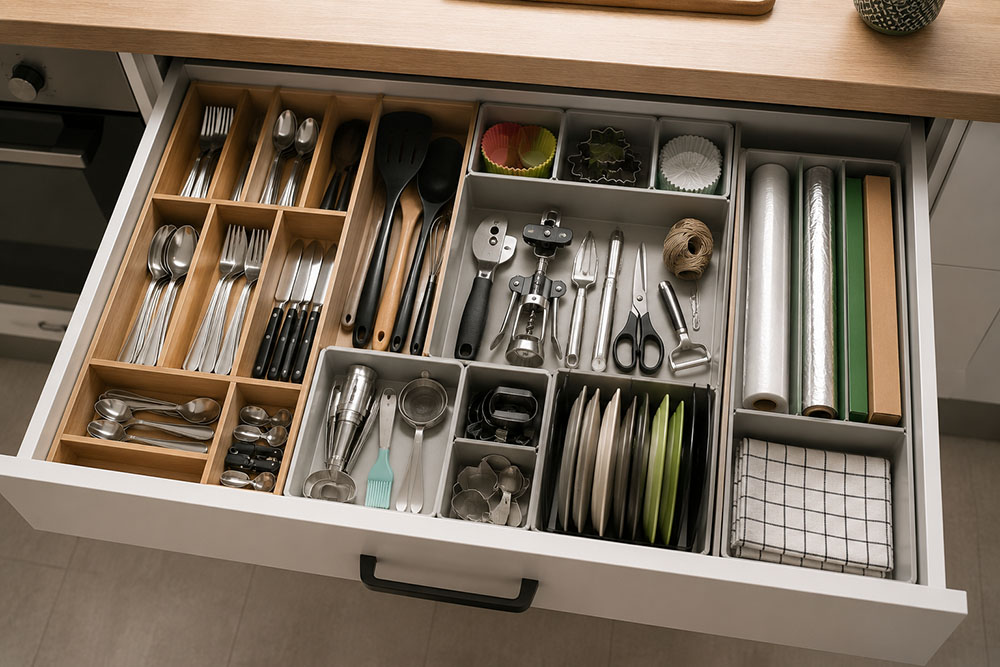 organizar los cajones de la cocina
