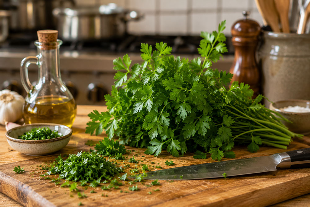 perejil en la cocina