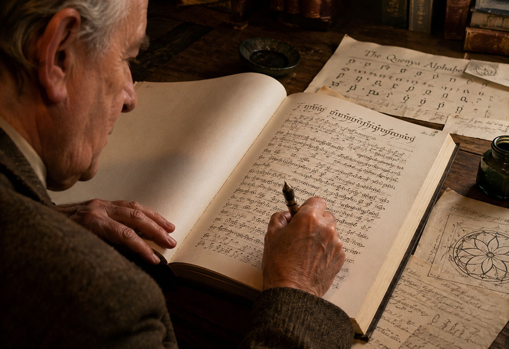 tolkien escribiendo en quenya