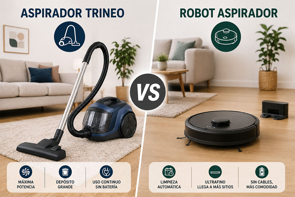 Aspirador de trineo o robot aspirador