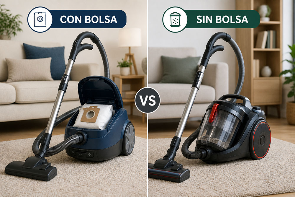 Aspiradora con bolsa o sin bolsa
