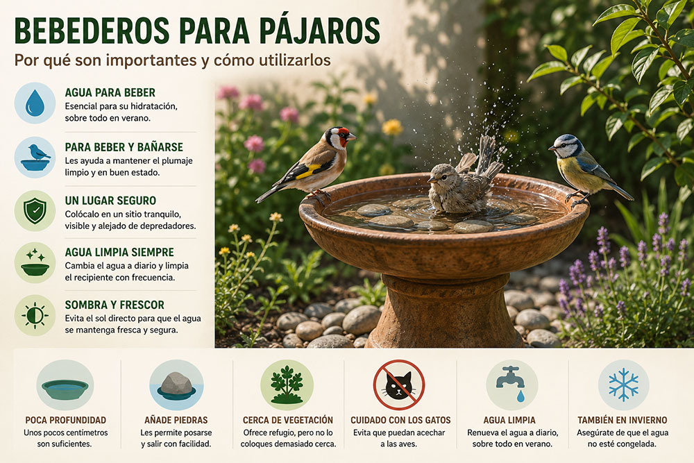 Bebederos para pájaros