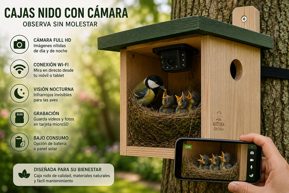 Caja nido con cámara