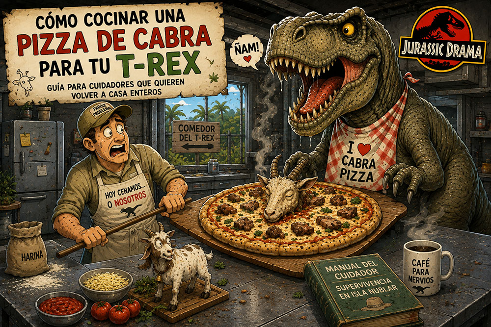 Cómo cocinar una pizza de cabra para tu T-Rex