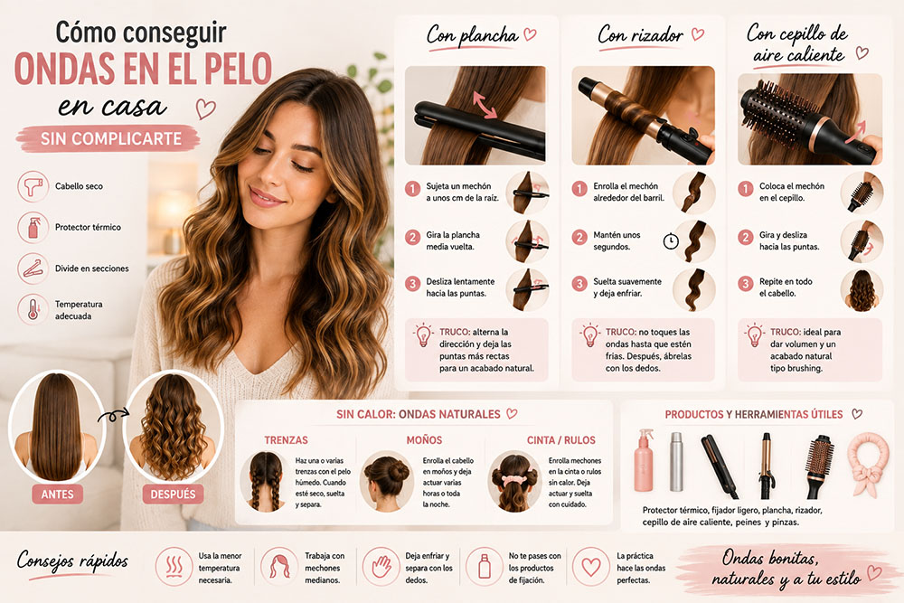 Cómo conseguir ondas en el pelo 