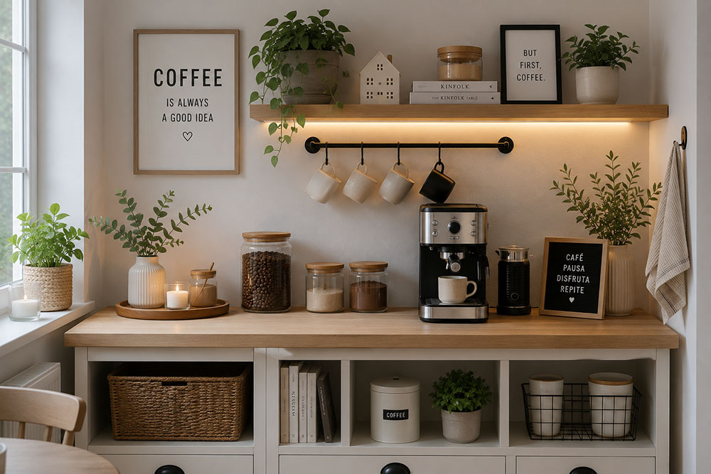 Cómo crear un rincón del café bonito y acogedor