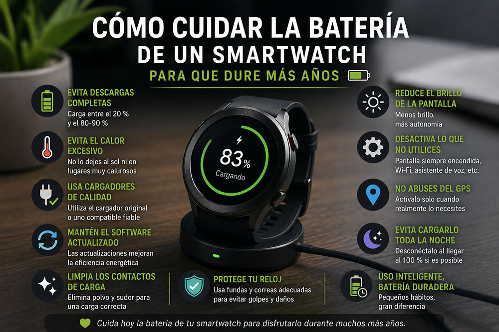 Cómo cuidar la batería de un smartwatch