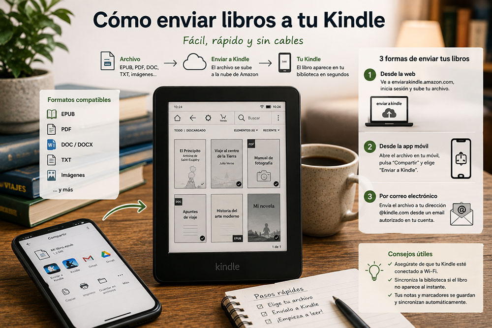 Cómo enviar libros a tu Kindle