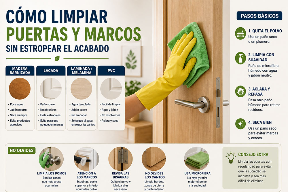Cómo limpiar puertas y marcos