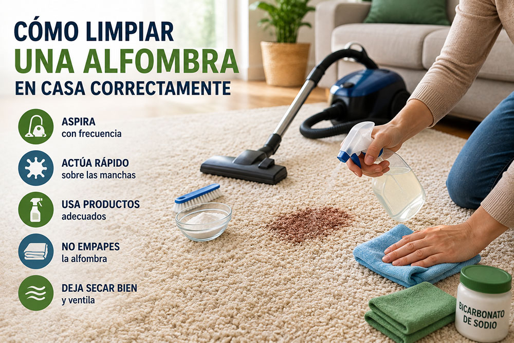Cómo limpiar una alfombra en casa
