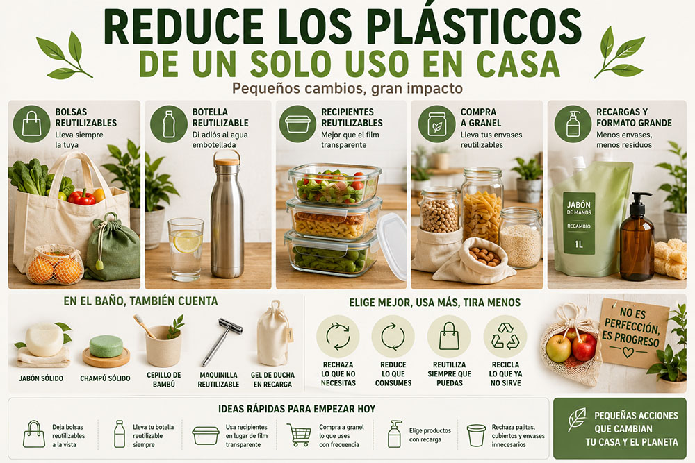 Cómo reducir los plásticos de un solo uso