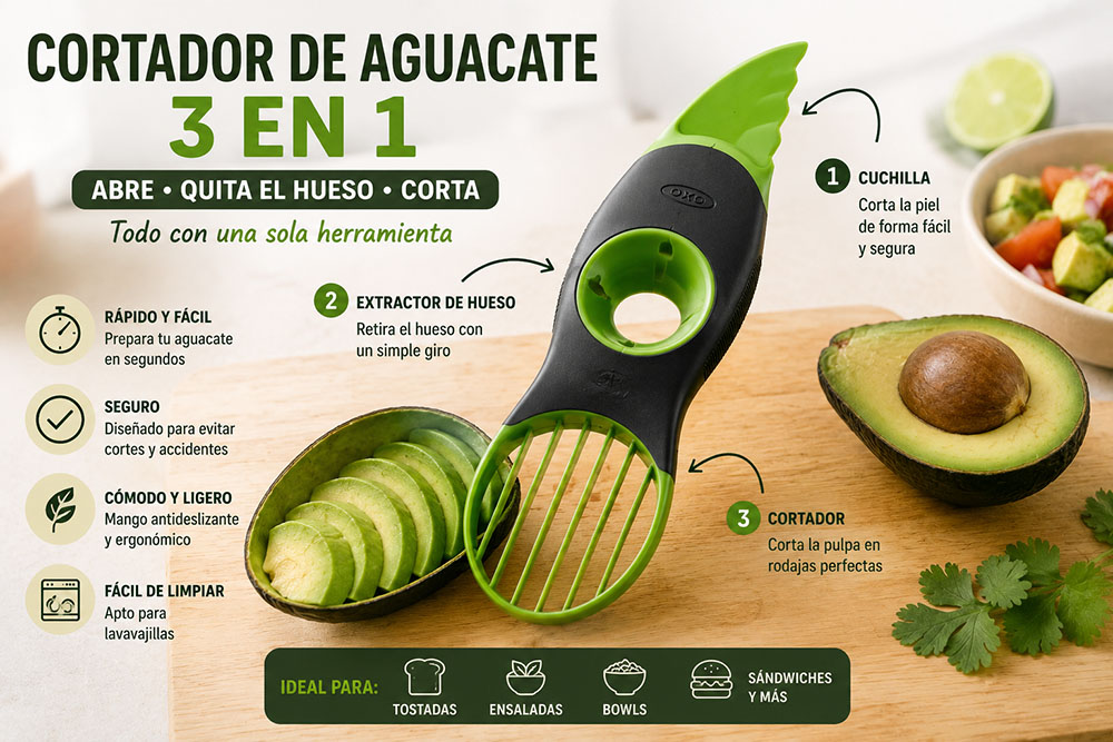 Cortador de aguacates 3 en 1