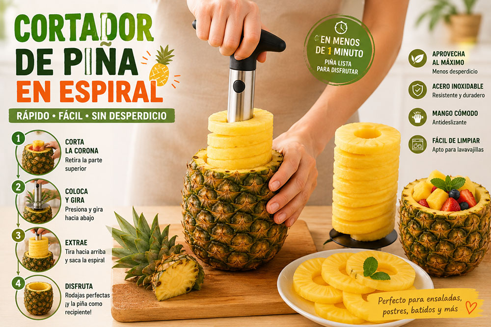Cortador de piña en espiral