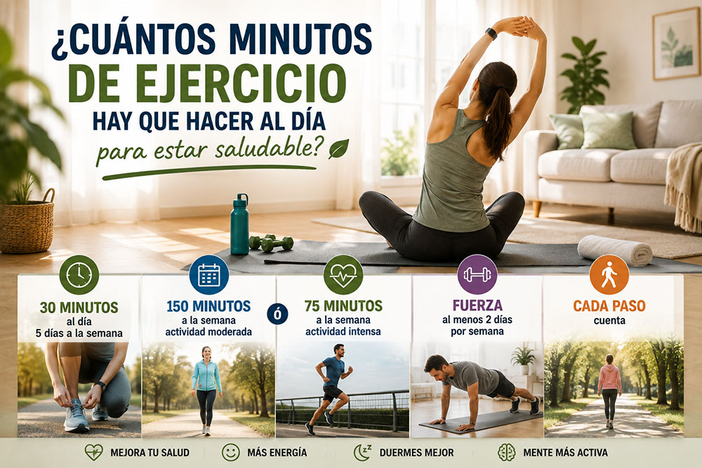 Cuántos minutos de ejercicio hay que hacer al día para estar saludable