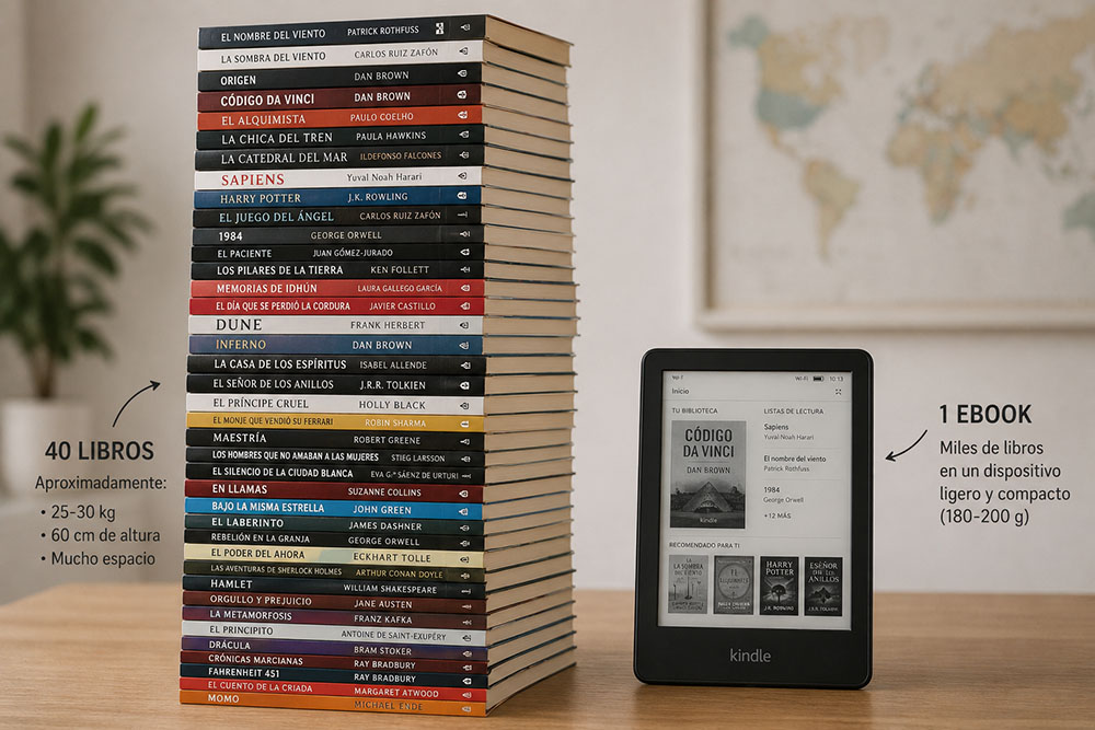 Ebook o libro en papel para viajar