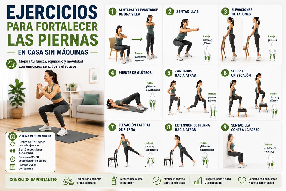 Ejercicios para fortalecer las piernas en casa