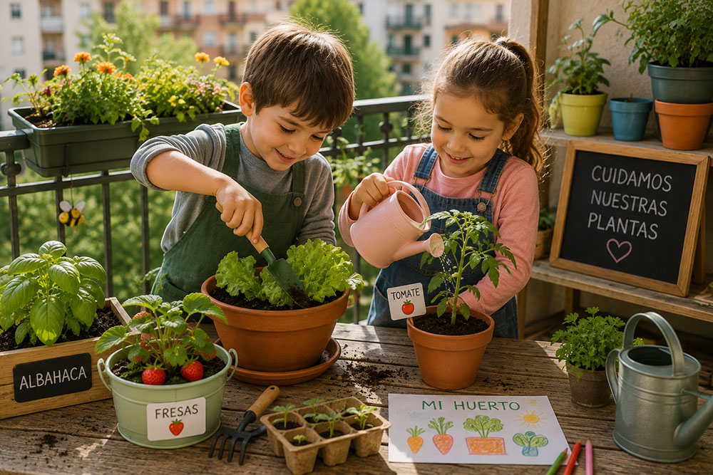 Huerto urbano para niños