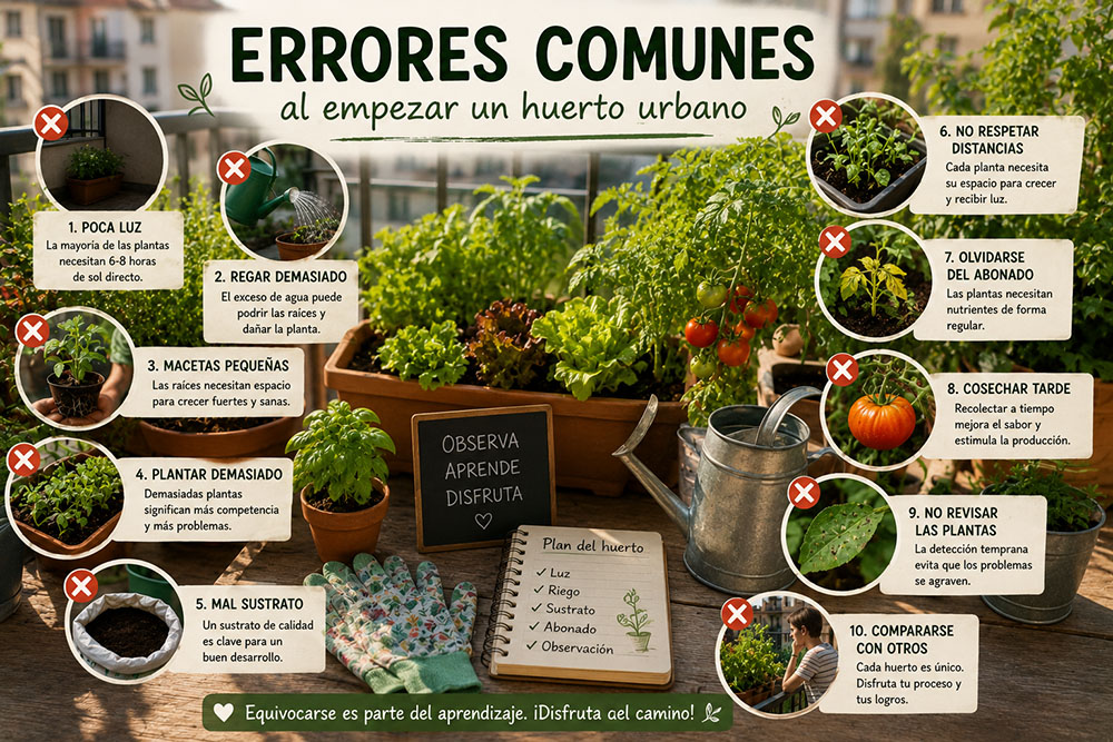 Los errores más comunes al empezar un huerto urbano