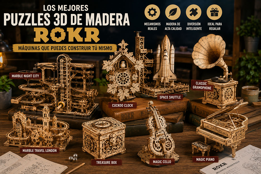 Los mejores puzzles ROKR 3D de madera