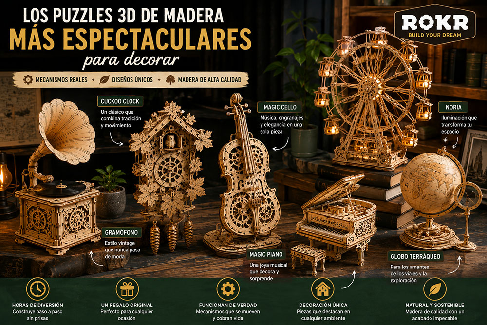 Los mejores puzzles 3D de madera para decorar