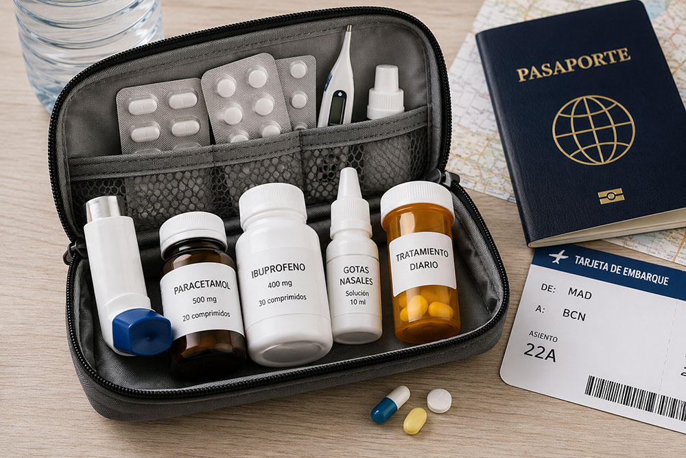 Medicamentos en el avión