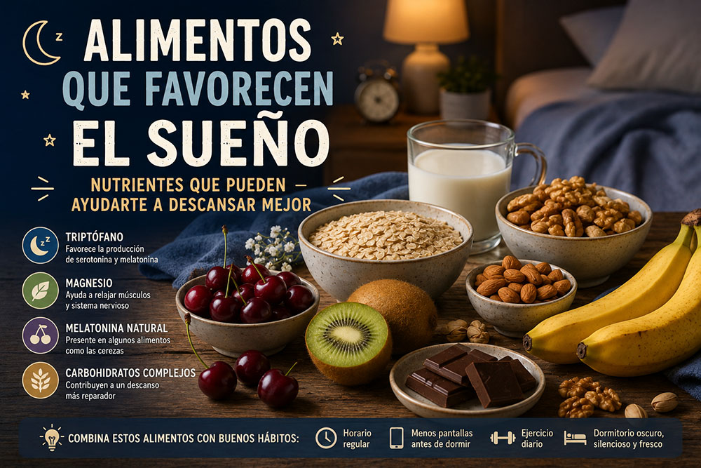 Alimentos que favorecen el sueño: nutrientes que pueden ayudarte a descansar mejor