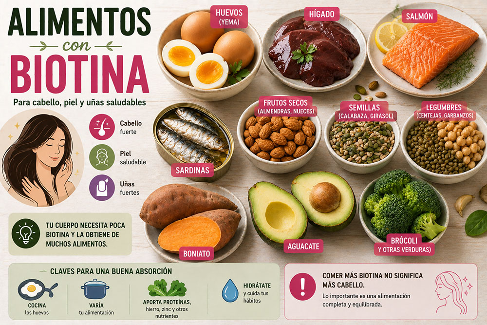 Alimentos con biotina: qué comer para cuidar el cabello, la piel y las uñas