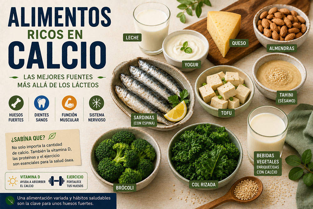 Alimentos ricos en calcio: las mejores fuentes más allá de los lácteos