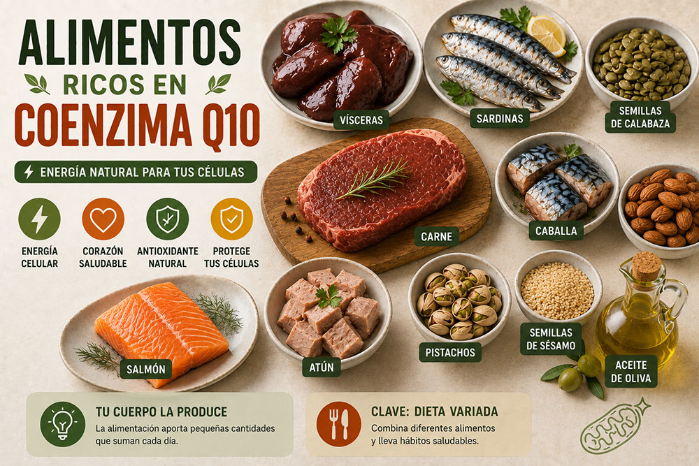 Coenzima Q10 en los alimentos: qué comer para obtenerla de forma natural