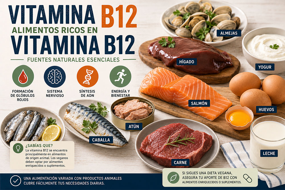 Alimentos ricos en vitamina B12: cuáles son las mejores fuentes naturales