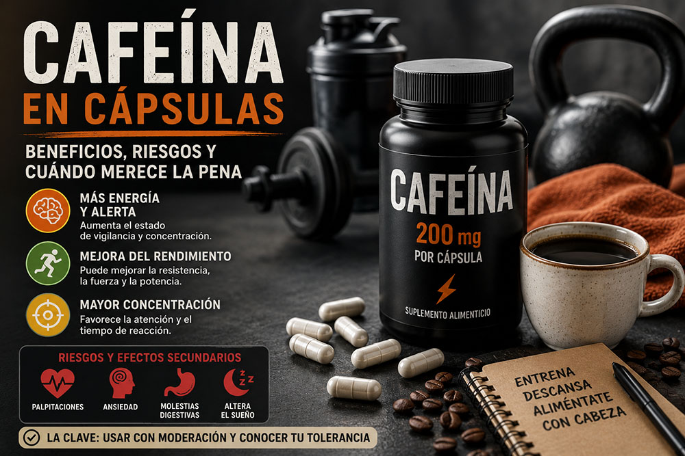 Cafeína en cápsulas: beneficios, riesgos y cuándo merece la pena