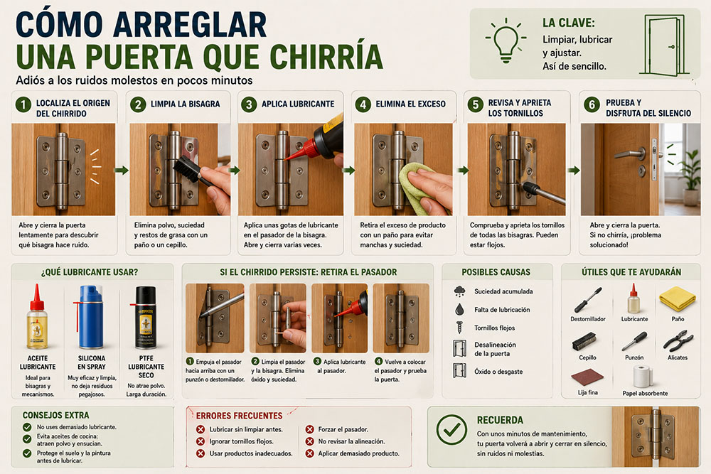 Cómo arreglar una puerta que chirría