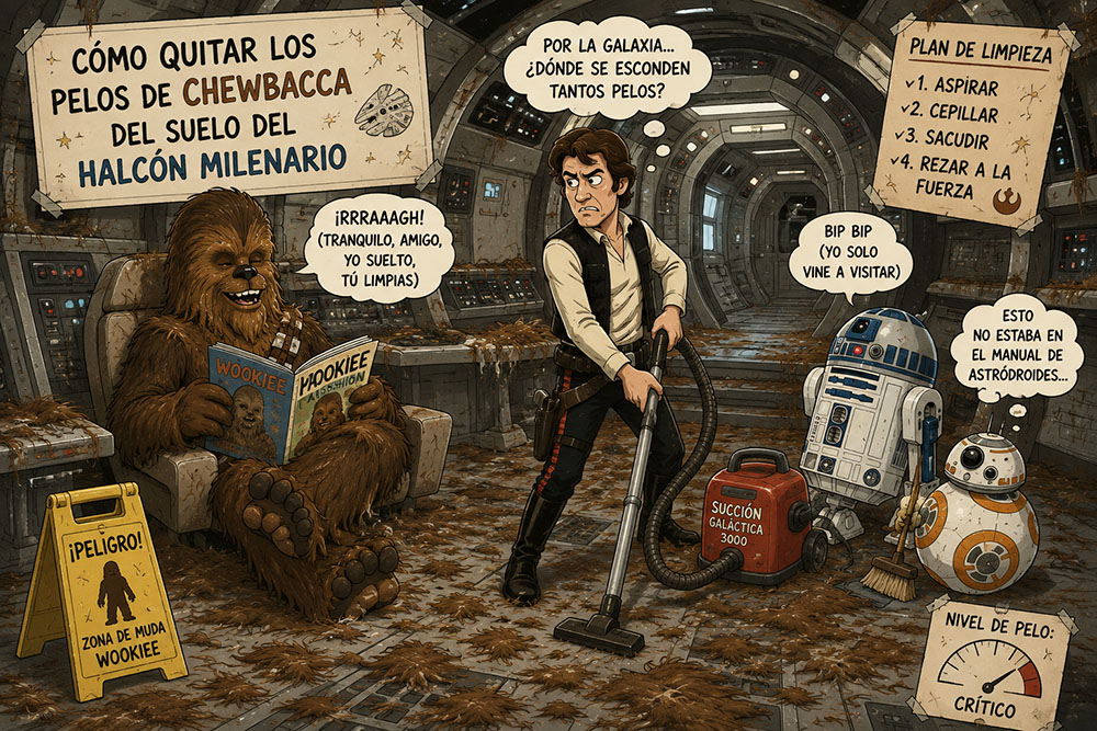 Cómo quitar los pelos de Chewbacca del suelo del Halcón Milenario