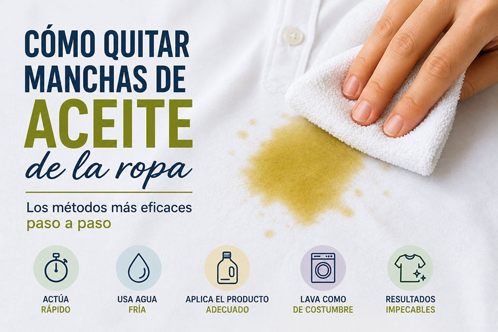 Cómo quitar manchas de aceite de la ropa