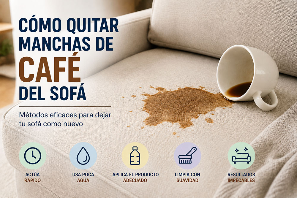 Cómo quitar manchas de café del sofá