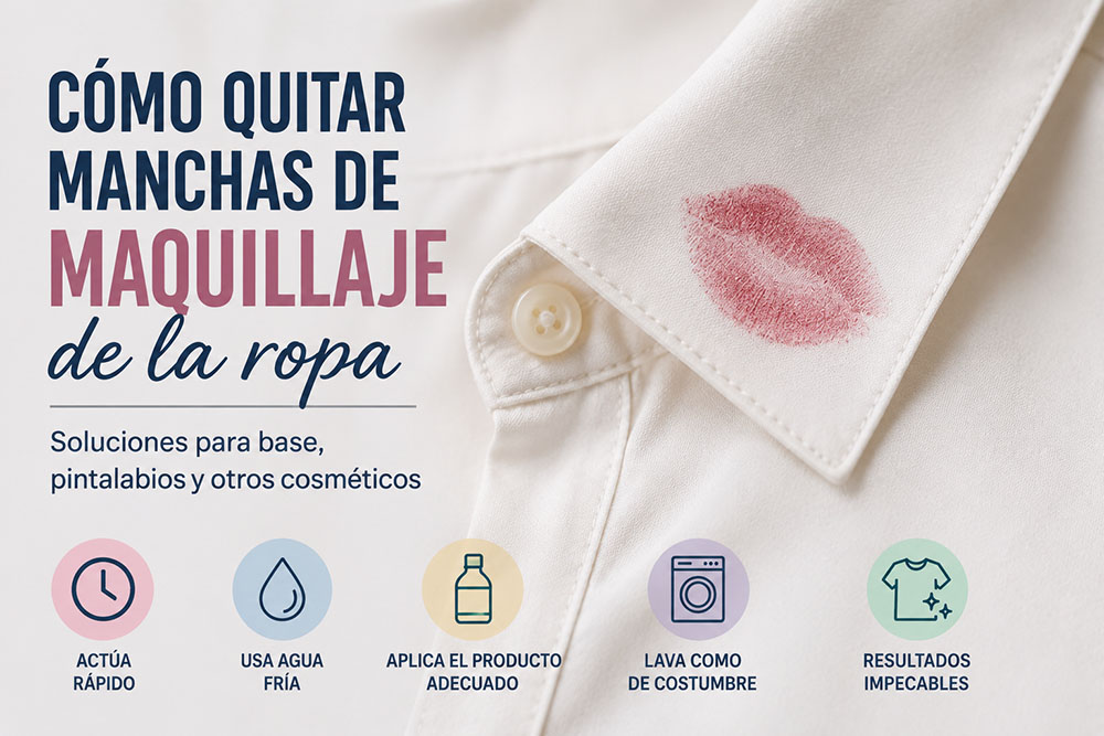 Cómo quitar manchas de maquillaje de la ropa