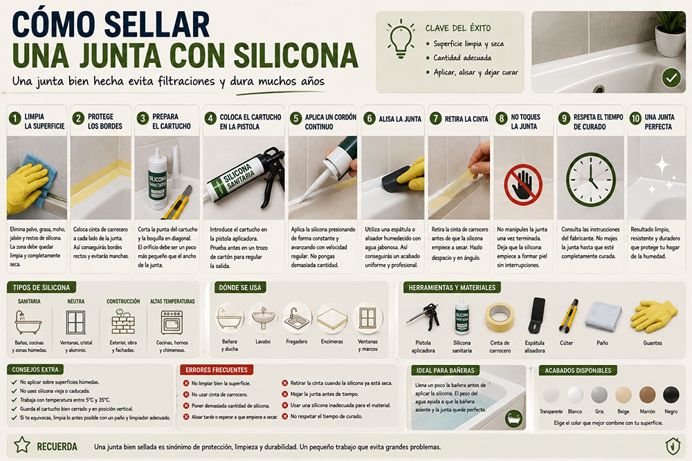 Cómo sellar una junta con silicona