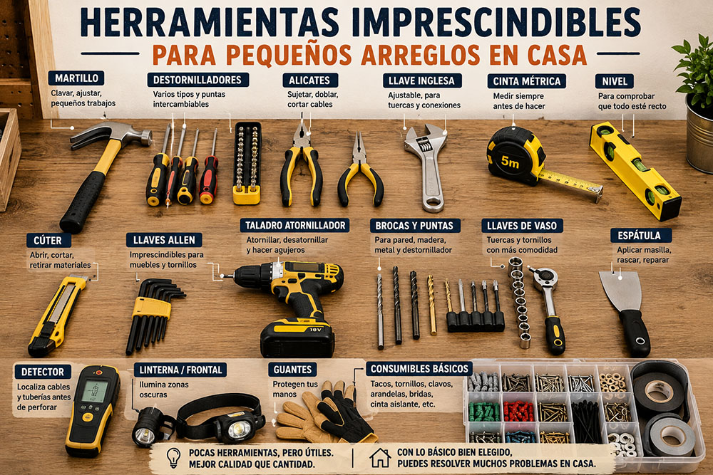 Las herramientas imprescindibles para pequeños arreglos domésticos